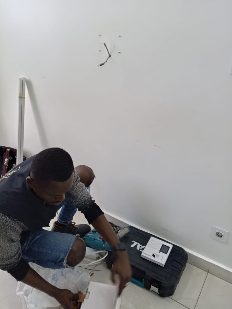 Momento de preparação do dispositivo
