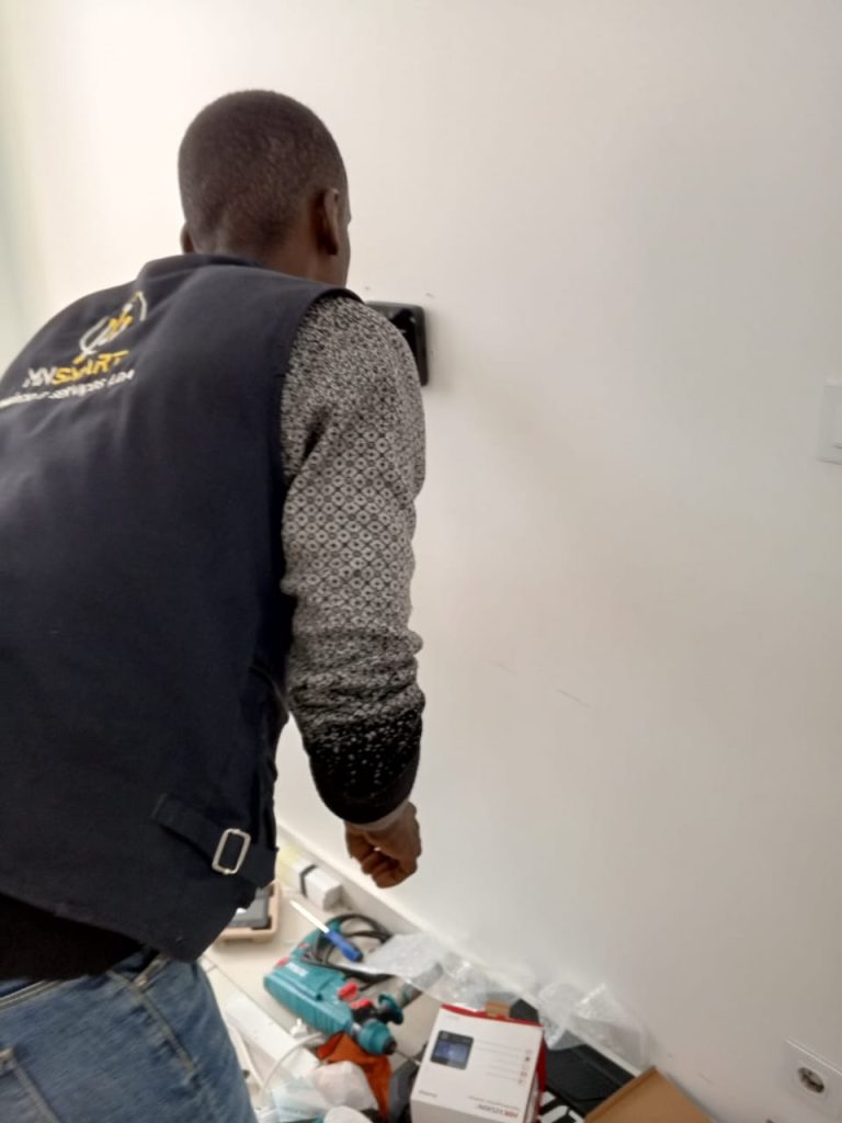 Momento preparo colocação